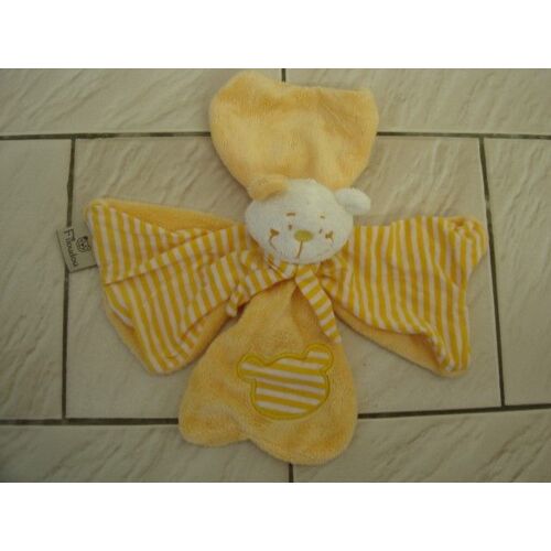 Doudou Plat Trèfle Ours Jaune Cmp Filoudou