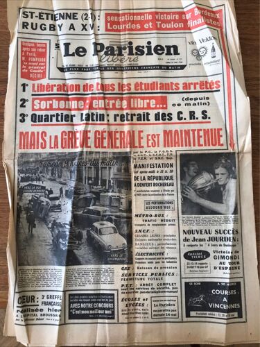 Le Parisien Libere 13 Mai 1968
