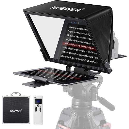 NEEWER Téléprompteur X14 Pro avec Remote Control RT-110 et contrôle APP, 14" Portable sans Assemblage Compatible avec iPad Android Tablet Smartphone Caméra