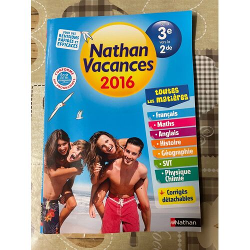 Cahier De Vacances 2016 De La 3eme À La 2nd