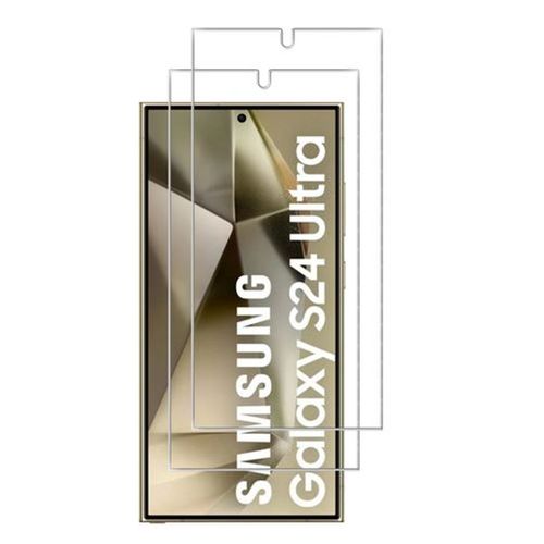 Hqselection® Lot De 2 Verre Trempé Pour Samsung Galaxy S24 Ultra .Film De Protection D'écran Transparent - Anti Rayures - Ultra Résistant Dureté 9h