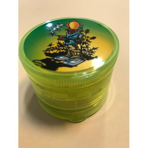 Grinder Rasta - Moulin À Herbes - Plastique Vert 3 Niveau - 5x6 Cm