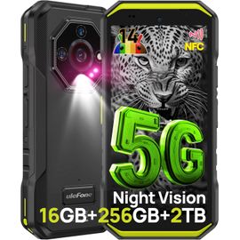Ulefone Armor X32 Pro 5G Incassable 16 Go + 256 Go / 2 To Android 14 Smartphone 5500mAh 64MP 5,65" 3-Slots/Flashlight/OTG/NFC Vert