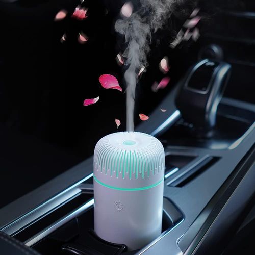 Humidificateur d'Air, 220ml Mini USB Alimenté Aroma Diffuseur Blanc pour Bureau à la Maison Brume Fraîche aux Huiles Essentielles