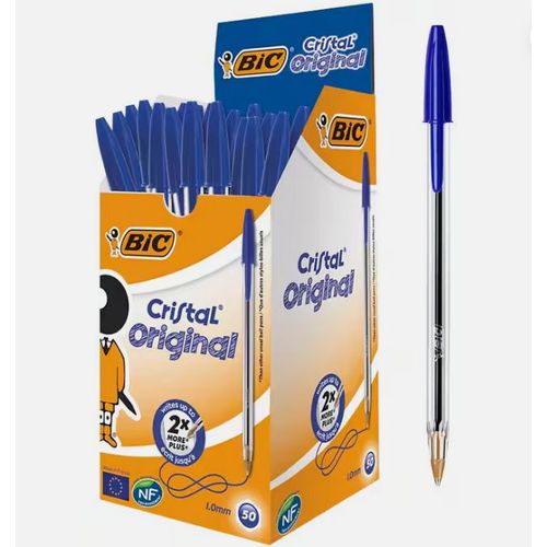 Bic Cristal Original Medium Point Pen - Blue X 50 Boxed