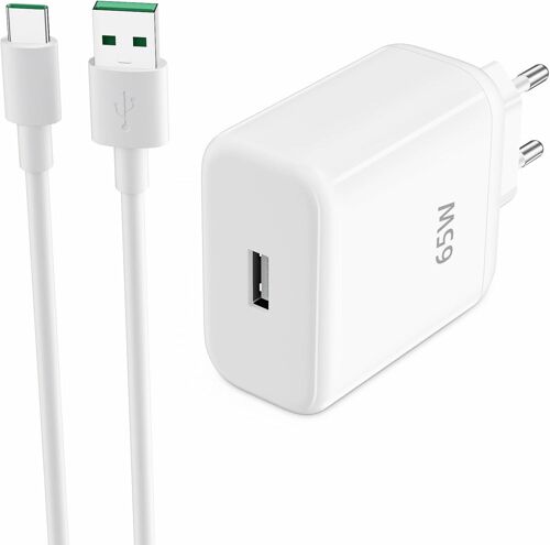 65W Chargeur Rapide avec Câble USB C 1m pour Oppo Find X3 Neo X2 Pro Reno7 5G Reno6 Reno4 N3 N2 Flip Reno8 T,SUPERVOOC Chargeur Secteur pour realme GT Neo 2 7 Pro X50 OnePlus Nord CE 2 9 8T 3 Lite