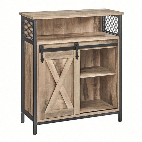 Buffet, 30 X 70 X 80 Cm, Étagère Réglable, Compartiment Ouvert, Style Campagnar