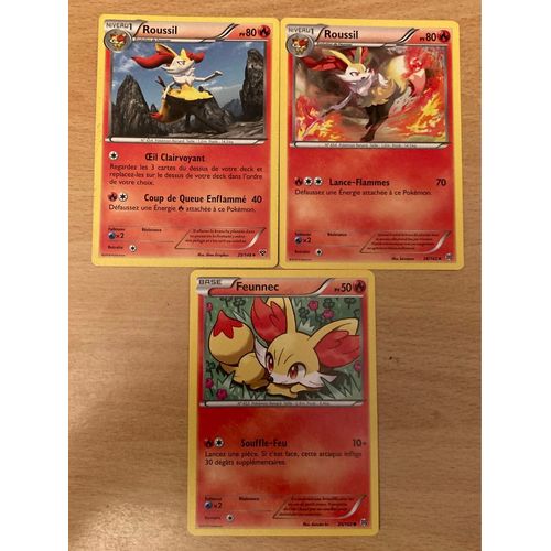 (2607)  2x Roussil + Feunnec (Pokemon)
