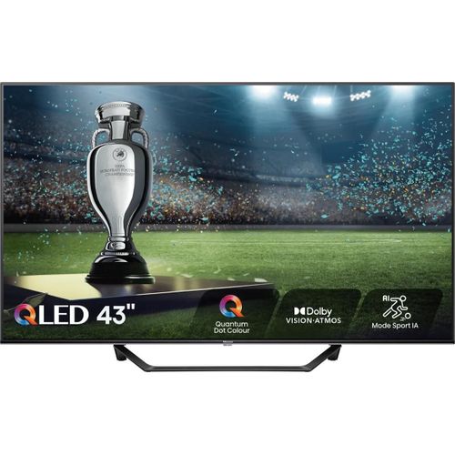 Hisense 43A7NQ - 43" A7N Series TV LCD rétro-éclairée par LED - QLED - Smart TV - VIDAA - 4K UHD (2160p) 3840 x 2160 - HDR - Direct LED, Quantum Dot - noir, gris foncé