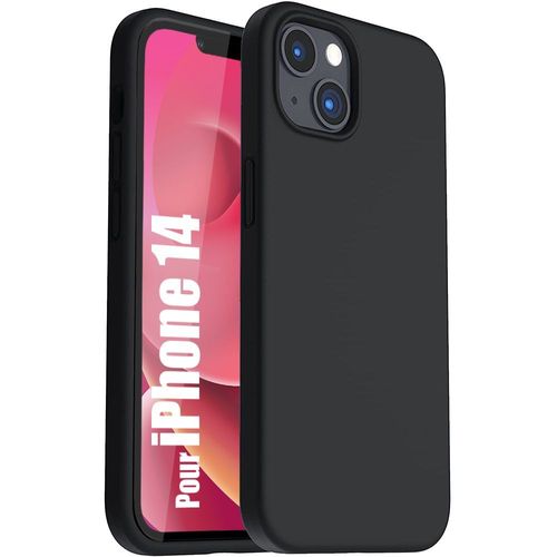 Coque Pour Iphone 14 Housse Protection Silicone Slim Noir