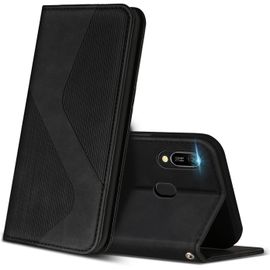 Coque Pour Huawei Y6 2019, Premium Étui Housse En Cuir De Protection Avec [Emplacements Cartes] [Magnetique], Clapet Folio Portefeuille Pour Huawei Y6 2019 (Noir)