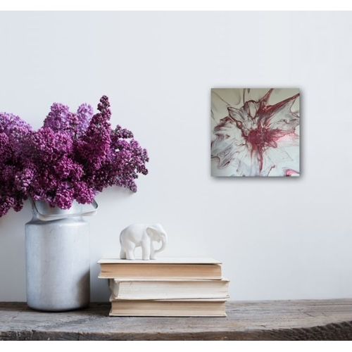 TABLEAU POURING ABSTRAIT ACRYLIQUE NEUF FAIT MAIN - PIVOINE