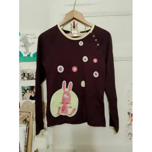 Pyjama 2 Pièces Pantalon+Top Bordeaux Imprimés Colorés 40 L Etam.