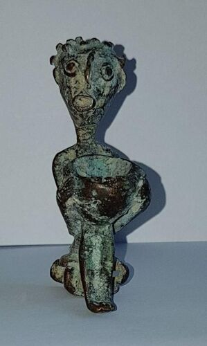 Statuette Femme Baoulé Vers 1890 - Super Bronze Coulé, Patiné Naturel