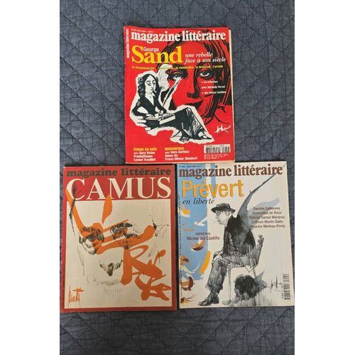 Magazine Littéraire 3 Numéros : Camus, Sand Et Prévert