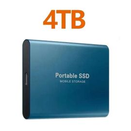 Disque dur externe SSD portable haute vitesse, disque dur petde type C, disque à semi-conducteurs de masse 4 To, USB 3.1, ordinateur portable, PC, discrétionnaire--Bleu 4TB