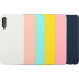 Coque De Protection Ultra Fine En Tpu Silicone Anti-Choc Avec Charge Sans Fil Pour Samsung Galaxy A7 2018 - Lot De 6 Coloris Élégants (Blanc, Orange, Vert Clair, Jaune, Rose, Bleu)