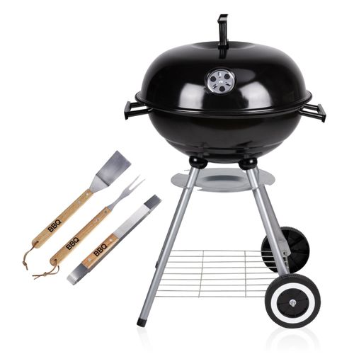 Lone Star Barbecue Charbon de Bois BBQ Charbon - Barbecue Charbon avec Couvercle - Barbecue Rond - Grill Poignées Isolées et Système d'Aération - Cendrier Amovible - Ø 45 cm