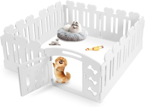 Parc Pour Chiots, Enclos Pour Chiots, Clôture Pour Chien,7+1 Platten 82x64x21cm