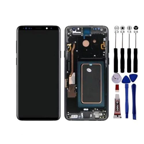 Ecran Pour Samsung Galaxy S9 Plus G965 Châssis Vitre Tactile - Noir - Lcd / Noir / Avec Kit Outils