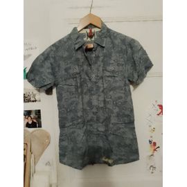 Chemise Bleue Claire À Motifs 40 L Vintage Années 80 Creeks.