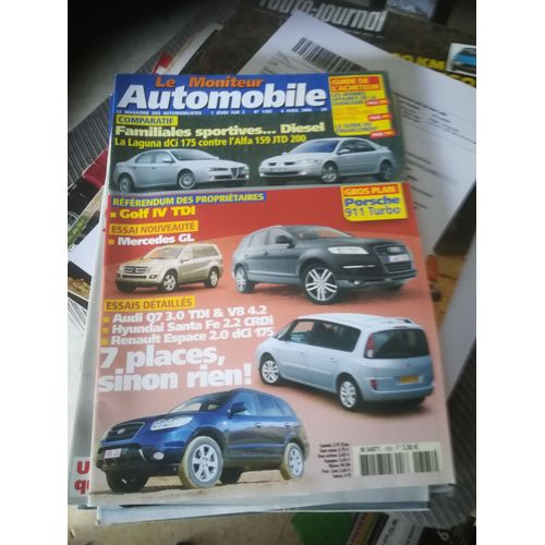 Le Moniteur 1365 De 2006 Maserati Spyder Gransport,Mercedes Gl,Alfa 159 2.4 Jtd,Laguna 2.0 Dci,Espace 2.0 Dci,Hyundai Santa Fe 2.2 Crdi,Audi Q7 Quattro 3.0 Tdi,4.2 Fsi,A3 3.2 Dsg Sportback,Bmw 130i,Fo