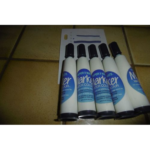 Marqueurs A L Eau Papermate Bleu Lot De 5