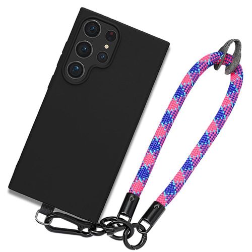 Coque Pour Samsung Galaxy S24 Ultra, Noir Antichoc Anti-Rayures Avec Bracelet Démontable Multicolore - E.F.Connection