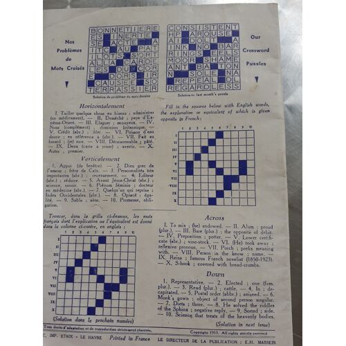 E.H.Massein - "Butterfly N°89" . English-French Magazine Novembre 1953