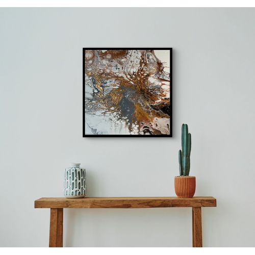 TABLEAU POURING ABSTRAIT ACRYLIQUE NEUF FAIT MAIN - GRISOR