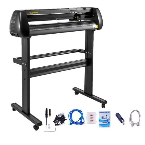 Plotter de Découpe Vinyle-VEVOR-870 mm-Supportant Systèmes Windows-Force, Vitesse Réglables-Fabrication d'Étiquettes Signalisation