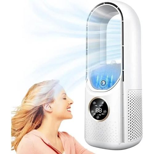 Ventilateur Sans Pales - Silencieux Ventilateur Tour Avec 6 Vitesses 8H Minuterie - Ventilateur Colonne Avec Humidification -[S58]