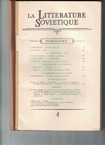 La Littérature Soviétique N°4 1949