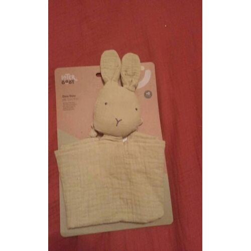 Doudou Inter Baby Lapin Mousseline Bambou Lange Vert Olive Mora Ferre