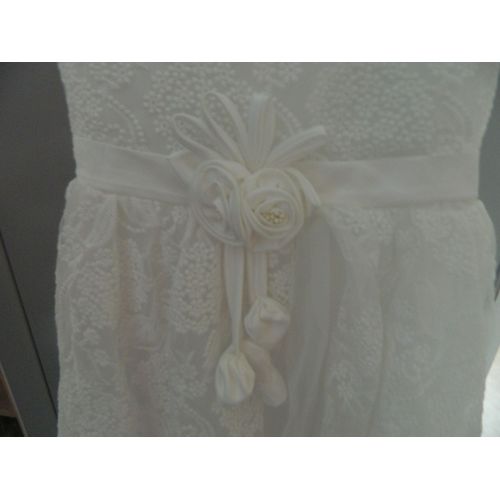 Robe De Cérémonie Plissée Blanc
