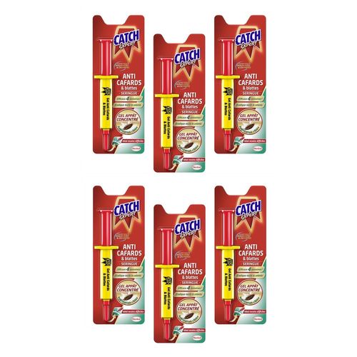 CATCH Lot de 6 Seringues 10 g Gel Anti-Cafards et Blattes