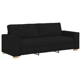 Vidaxl Canapé 3 Places Noir 180 Cm Tissu