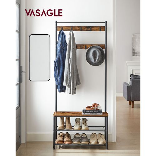 Vestiaire, Avec Étagères À Chaussures Et Crochets, 70 X 32 X 175 Cm
