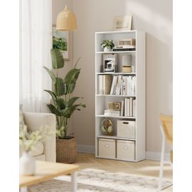 Bibliothèque, Étagère De Rangement 6 Niveaux, Meuble, Cube, 60 X 24 X 178,5 Cm, Blanc Par Songmics