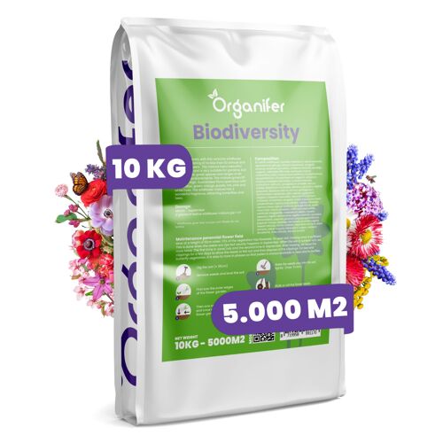 Mélange De Fleurs Sauvages - Biodiversité - 62 Espèces - 10 Kg Pour 5000 M2 - Organifer
