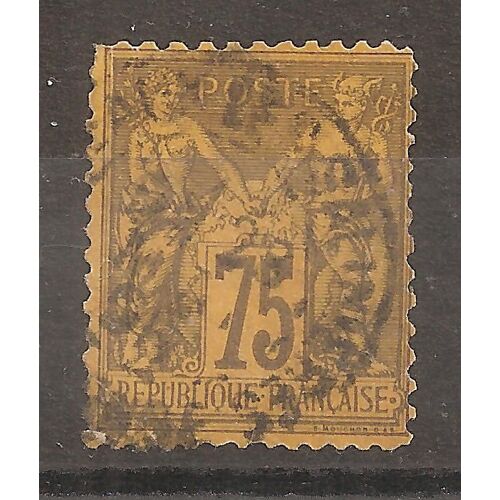 99 (1884) Sage Type I I 75c Violet Sur Orange Oblitéré En Second Choix (Cote 35e) (0897)