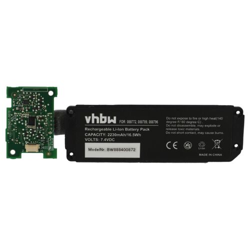 vhbw Batterie remplacement pour Bose 088796 pour enceinte, haut-parleurs - Avec circuit imprimé (2 230mAh, 7,4V, Li-ion)
