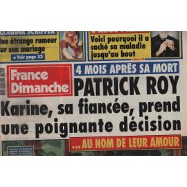 France Dimanche 2441 1993 Patrick Roy/Schiffer/Arielle Dombasle/Hallyday/Detmers/David Soul/Prost