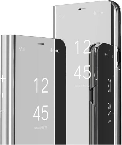 Oppo Reno2 Miroir Housse Coque Etui A Rabat, Mirror Smart View Standing 360¡Ã Protecteur Etui Coque Pour Oppo Reno 2. Flip Mirror: Silver
