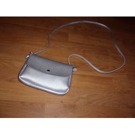 Sacoche MANDOLINE bandoulière cuir argentée NEUVE