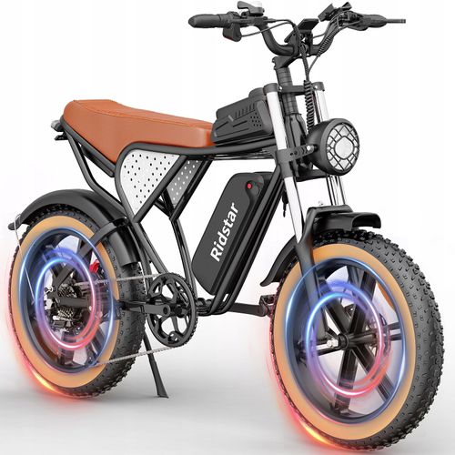 Vélo Électrique Ridstar Q20-Luxe 1000w 48v20ah 50km/H 20" 7-Vitesses Marron Vtt Snow Sand City College Adultes Hommes Femmes