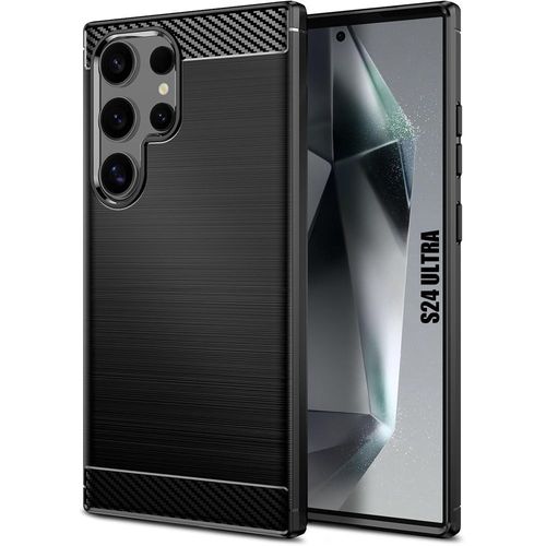Coque Pour Samsung Galaxy S24 Ultra - Fibre De Carbone Protection Antichoc Renforcé Noir - E.F.Connection