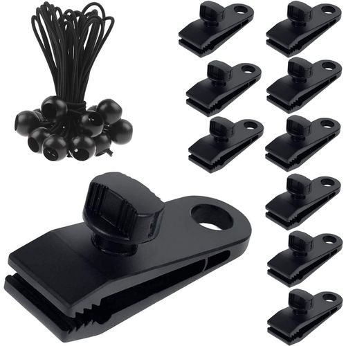 Attache Bache Piscine Pince Pour Bache Clip De Tente Pince De Fixation Pour Tente 10pcs Avec 10 Tendeur Bache Pour Bâches Auvents Camping Couvertures De Voiture (20).[G461]