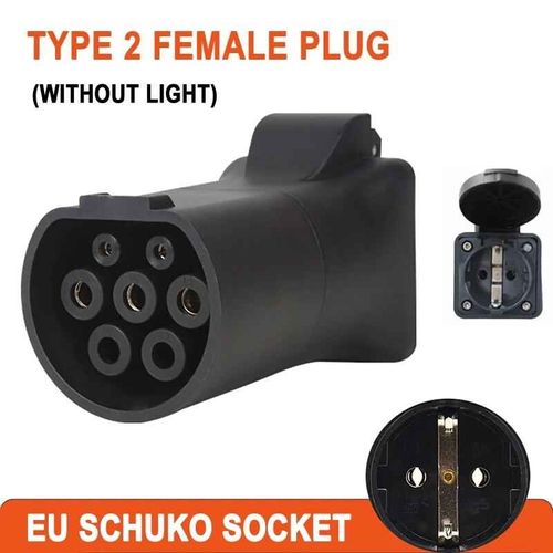 Adaptateur de chargeur de véhicule électrique,prise V2L,MG4,MG5,décharge 470 ¿,type 2,outil Schuko vers prise UE,connecteur universel - Type EU SCHUKO Socket