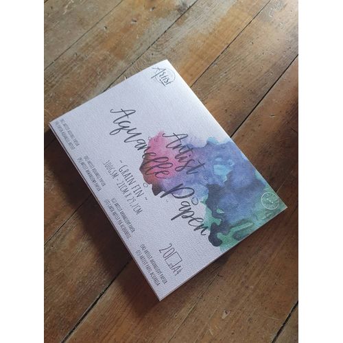 Artist Aquarelle Paper, Carnet De 20 Feuilles A4 Pour Peinture, Grain En 300gsm